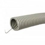 Труба ПВХ гофро с зондом D16(100м) сер КУСОК 1,4м