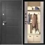 Дверь мет. Эверест ЗЕРКАЛО  (860L) мин плита левая БЕЛЕНЫЙ ДУБ