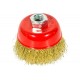 Щетка-крацовка чаша 75мм, М14,латунная витая проволока 0,3мм MOS-DISTAR