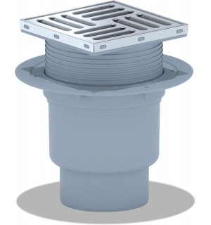 Трап вертик. d 110 нерж. решетка 150*150 СУХОЙ затвор TQ1712 Ани Пласт