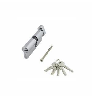 Цилиндр ЦАМ ЦМ 90(40/50)-5К(ключ, вертушка (СР) ХРОМ "Vrata 208221