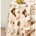 Клеенка Декорама  072А тк Кофе и макаруны на молочном /1,4м*20м/