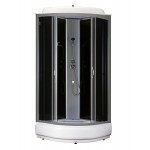 Кабина душевая Lorаnto CS-6680-25 G 9(80*80*2015) средний поддон,чёрная.стекло прозрачное