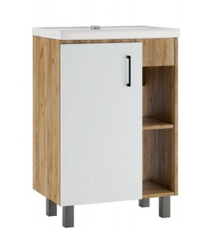 Тумба+умыв. Крафт 60см  б/ящика Домино+умывальник 60см Фостер