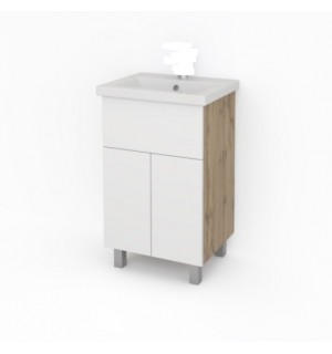 Тумба+умыв. Сильвия 50*81*40см белый+умывальник СОМО 50 Cersanit