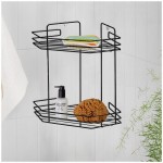 Полка для ванной 2-х ярусная черн угловая АЛТ72Ч 205*205*315