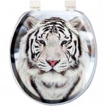 Сиденье для унитаза мягкое Белый тигр 3039