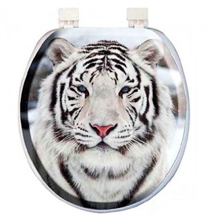 Сиденье для унитаза мягкое Белый тигр 3039