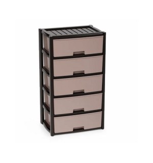 Комод пластм. широкий 5-ти секц. ВЕНГЕ КОЛОРИТ
