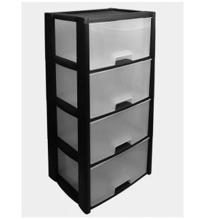 Комод пластм. широкий 5-ти секц. ЧЕРНЫЙ КОЛОРИТ