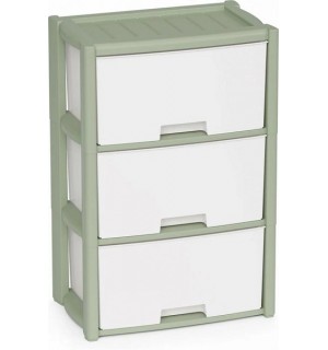 Комод пластм. 3-х секц. Колорит зеленый/1 М9040