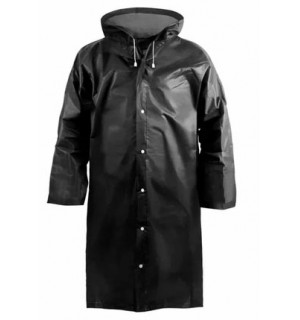 Дождевик сверхпрочный на кнопках ПВХ черный