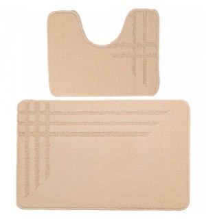 Коврик для ванной 2шт 60*100 см молочный LINEA 215