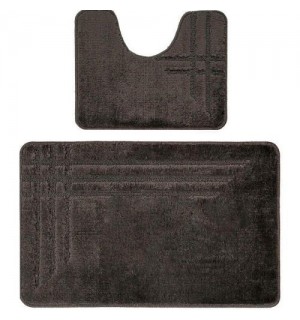 Коврик для ванной 2шт 60*100 см серый LINEA 277