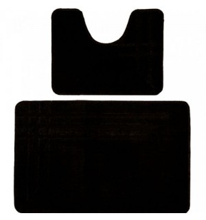 Коврик для ванной 2шт 60*100 см черный LINEA 307