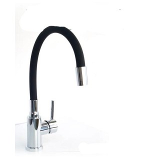 Смеситель для кухни V848899-2 силик излив 35мм Черный хром