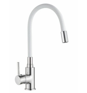 Смеситель для кухни V848899-3 силик излив 35мм Белый хром