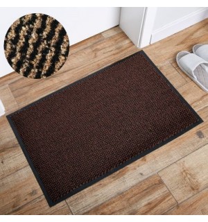 Коврик влаговпитывающ.ПВХ 60*90  АНТИПЫЛЬ коричн/черн 050