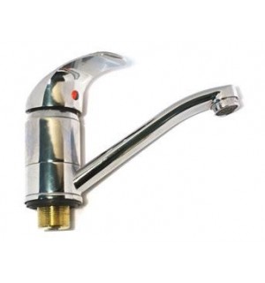 Смеситель для кухни. БЕЛЫЕ КОЛОДЕЗИ однорыжчажный,излив 15см,карт 40мм,гайка