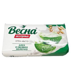 Мыло туалетное ВЕСНА 90г Алоэ/овс.молочко