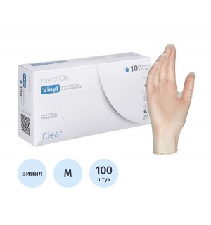 Перчатки винил MEDIOK M 50пар 8гр