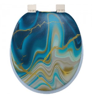 Сиденье для унитаза мягкое Мрамор голуб 6109