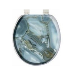Сиденье для унитаза мягкое FP Мрамор бирюз 6107