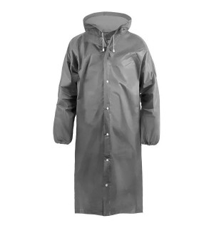 Дождевик ЕВА серый кнопки,рукава на резинках,капюшон