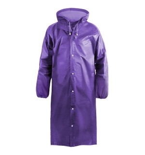 Дождевик ЕВА фиолетовый кнопки,рукава на резинках,капюшон