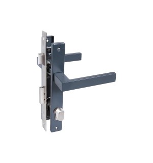 Замок врезной узкопроф м/щ 85мм, для КАЛИТКИ 8520,027016 серый антрацит перф ключ/верт