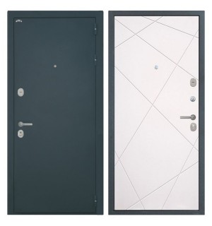 Дверь мет. ПРАКТИК 2 толщ 80мм, мин вата букле серый ХЬЮСТОН софт милк 970L левая