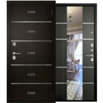 Дверь мет. РИВЬЕРА толщ 106мм, мин вата муар черный САМСОН венге 970L левая