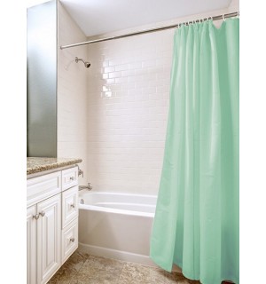 Шторка для ванной 180*180 полиэтилен зеленая 10колец Вилина