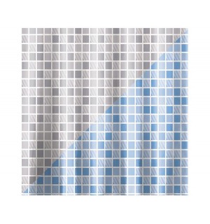 Шторка для ванной REVA 180*1802см 12колец клетка Рыжий Кот