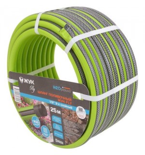 Шланг поливочный ПВХ армир. 1/2 25м ЖУК FLY GREEN трехслойный