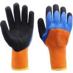 Перчатки утепленные ТОРРО люкс двойной облив оранж/син салат/син