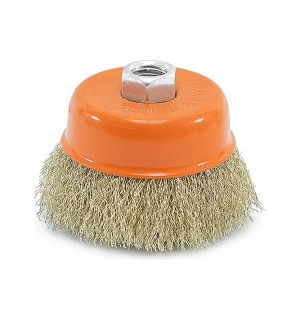 Щетка-крацовка чаша 75мм, М14,латунная витая проволока 0,5мм MD-STARS