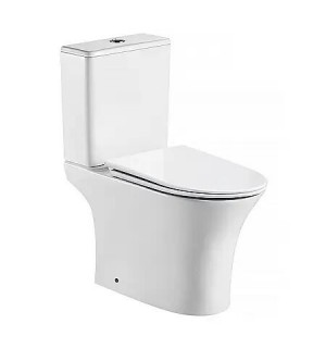 Унитаз-компакт Azario FRETTA ROUND безободковый,прямое сиденье микролифт