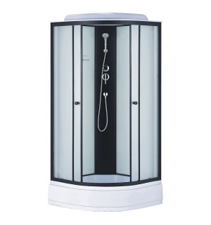 Душевая Кабина LORANTO CS-881EC26TM/W-90 (90*90*215) мат стекло черн профиль,сред.под26см