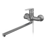 Смеситель для ванны RUSANT картридж d35,излив L-образный 35см,ручка,хром