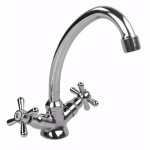 Смеситель для кухни AGUA SERRA двуручный крест.керам.затвор хром