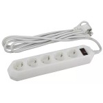 Удлинитель 5*3м +выкл  2Р+РЕ/3метра белый USF-5es-3m-W