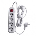 Удлинитель 4*5м с выкл белый ПВС 3*1 STEKKER Удлинитель 4*5м с выкл белый ПВС 3*1 STEKKER