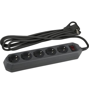 Удлинитель 5*5м USF-5es-5m-B ПВС 3*0,75 черный ЭРА