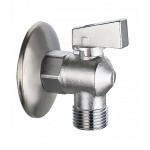 Кран шар. Угловой 1/2" х1/2" матовый хром VER33