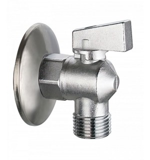 Кран шар. Угловой 1/2" х1/2" матовый хром VER33