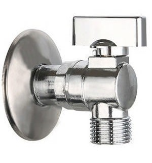 Кран шар. Угловой 1/2" х3/4" матовый хром GANZER