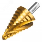 Сверло по металлу ступенчатое 9-36мм шаг 3мм HSS,спирал.проф.трехгр.хв MATRIX