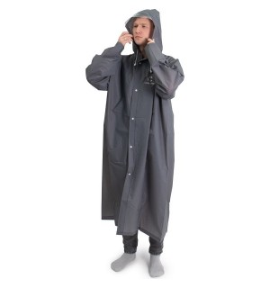 Дождевик СЛЕДОПЫТ-ЕВА серый плотный 76*130см с козырьком на капюшоне и чехлом р,56