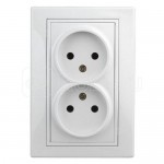 Розетка 2-м скрытая 16А PLano 1-204-01 IP20 250B 2*2Pбел
